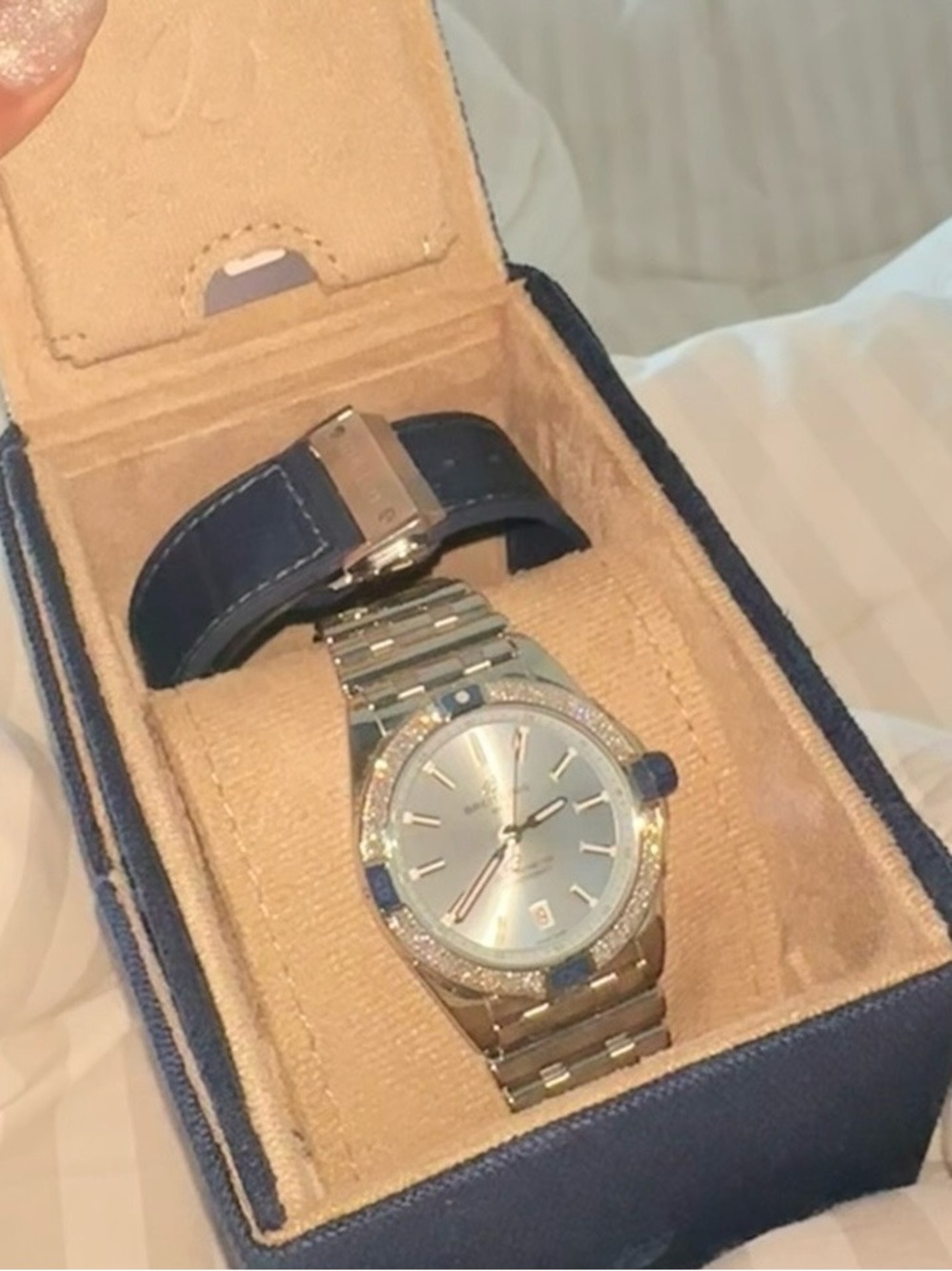 Breitling Stainless Steel Watch with Light Blue Dial